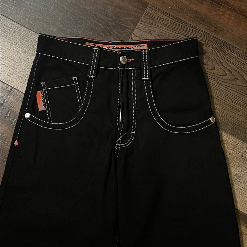 True Religion Black Denim with White Accents